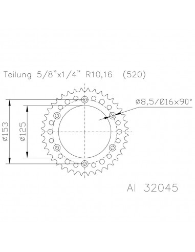 Corona ESJOT Aluminio 51-32045-48 dientes