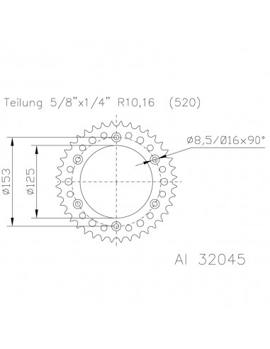 Corona ESJOT Aluminio 51-32045-50 dientes