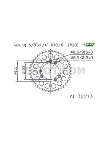 Corona ESJOT Aluminio 51-32213 41 dientes