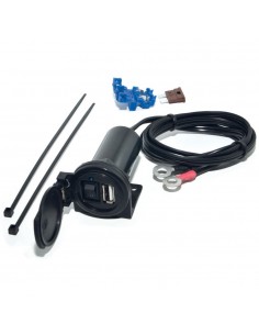 Cargador USB Baas USB6 5V-12V IPX3, cable 1,5m con fusor e interruptor