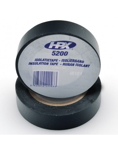Rollo de cinta aislante para cables y terminales. 15mmx10m. Color negro HPX5200