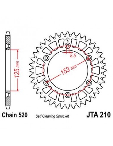 Corona JT 210 de aluminio con 40 dientes