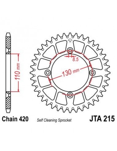 Corona JT 215 de aluminio con 56 dientes