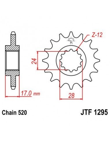 Piñón JT 1295 de acero con 13 dientes