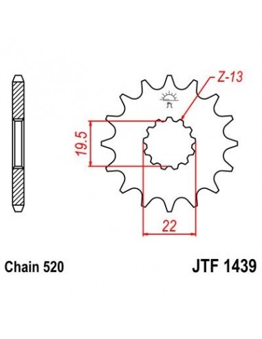 Piñon JT 1439 de acero con 11 dientes