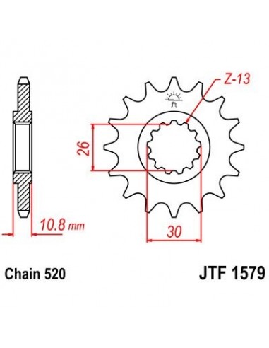 Piñón JT F1579 de acero con 15 dientes