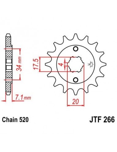 Piñon JT 266 de acero con 13 dientes