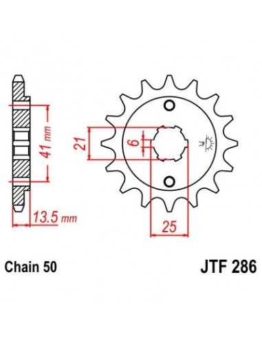 Piñon JT 286 de acero con 15 dientes