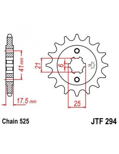 Piñon JT 294 de acero con 14 dientes