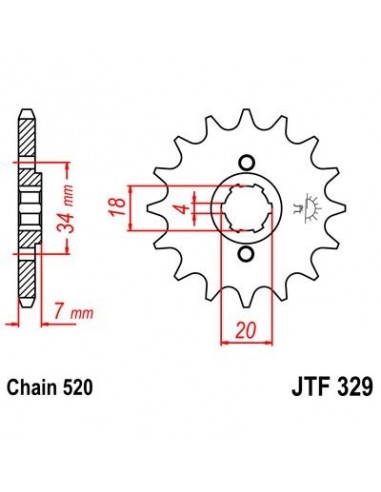 Piñon JT 329 de acero con 13 dientes