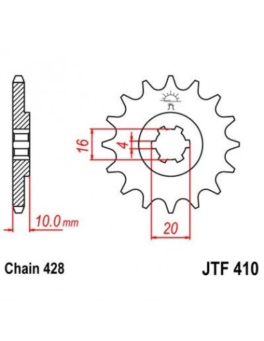 Piñon JT 410 de acero con 13 dientes