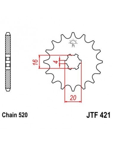 Piñon JT 421 de acero con 11 dientes