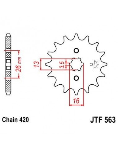 Piñon JT 563 de acero con 11 dientes