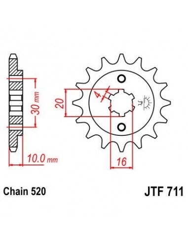 Piñon JT 711 de acero con 13 dientes