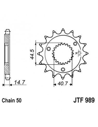 Piñon JT 989 de acero con 21 dientes