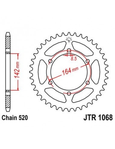 Corona JT 1068 de acero con 46 dientes