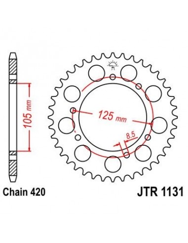 Corona JT 1131 de acero con 45 dientes