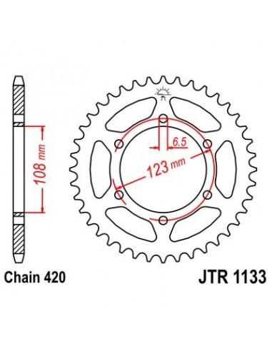 Corona JT 1133 de acero con 52 dientes