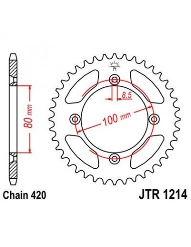 Corona JT 1214 de acero con 36 dientes