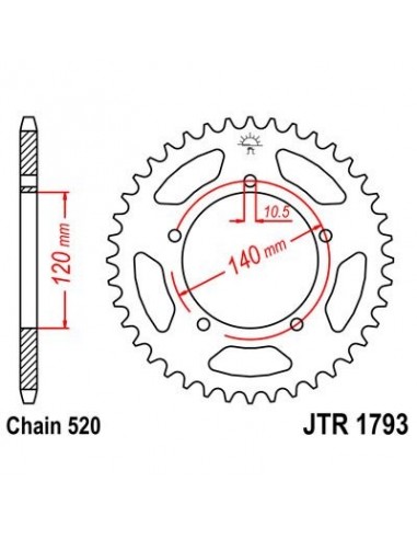 Corona JT 1793 de acero con 42 dientes