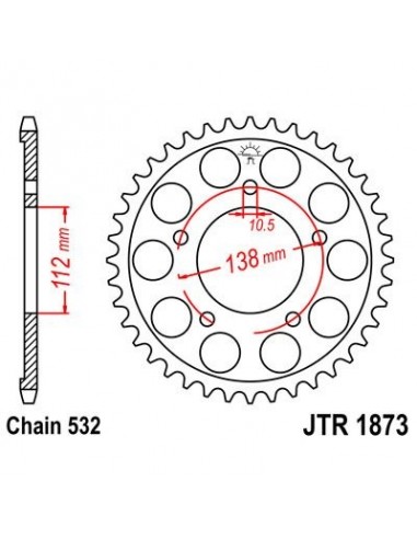 Corona JT 1873 de acero con 48 dientes