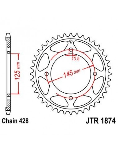 Corona JT 1874 de acero con 56 dientes