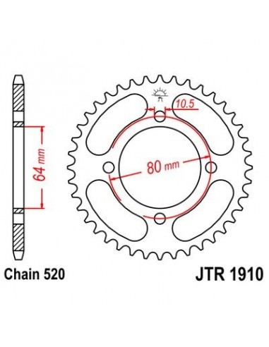 Corona JT 1910 de acero con 32 dientes