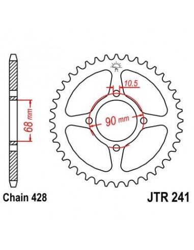 Corona JT 241 de acero con 53 dientes