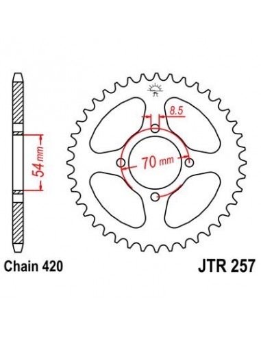 Corona JT 257 de acero con 36 dientes