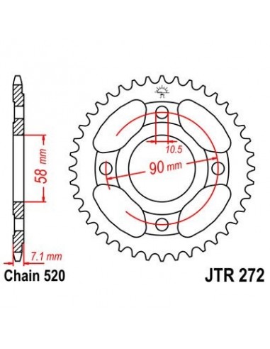 Corona JT 272 de acero con 31 dientes