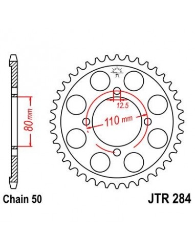 Corona JT 284 de acero con 40 dientes