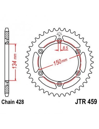 Corona JT 459 de acero con 52 dientes