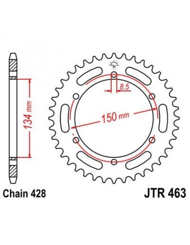 Corona JT 463 de acero con 48 dientes