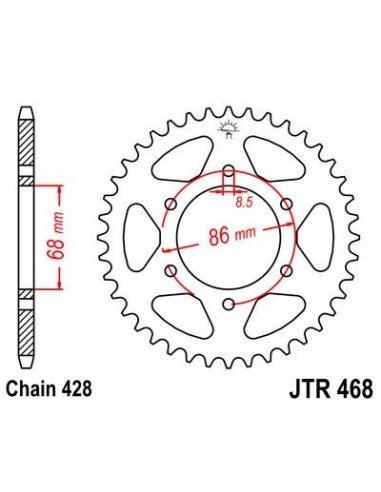 Corona JT 468 de acero con 36 dientes