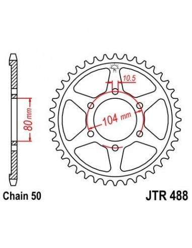 Corona JT 488 de acero con 41 dientes