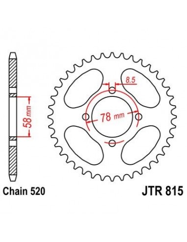 Corona JT 815 de acero con 38 dientes