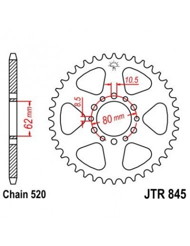 Corona JT 845 de acero con 40 dientes