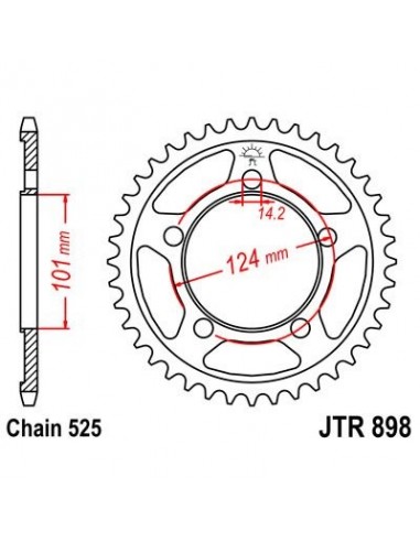 Corona JT 898 de acero con 41 dientes