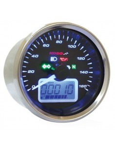 Velocímetro universal KOSO D64 Chrome Style fondo negro BB641B36
