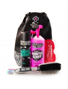 Kit completo cuidado moto (Protectant + Cleaner + esponja + cepillo) Muc-Off Motorcycle Essentials