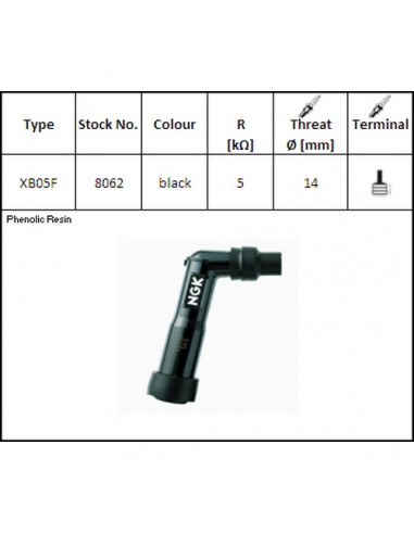 Pipa de bujía NGK XB05F