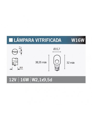 Caja de 10 lámparas OSRAM 921 W16W