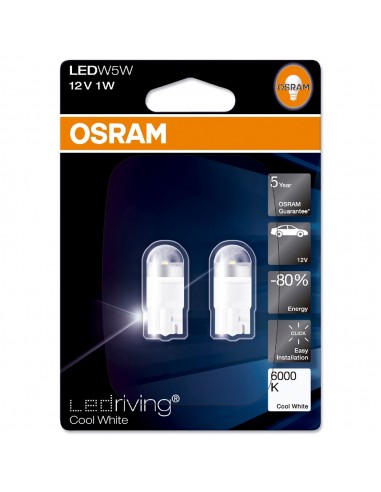 Blister de 2 Lámparas OSRAM LED Retrofit 12V W5W 6000K Cool White