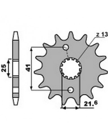 Piñón PBR 13 dientes para cadena paso 520 Aprilia 250 RS