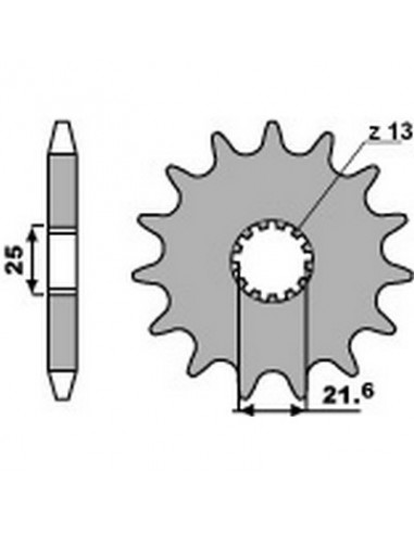 Piñón PBR 13 dientes para cadena paso 630 Kawasaki Z650F