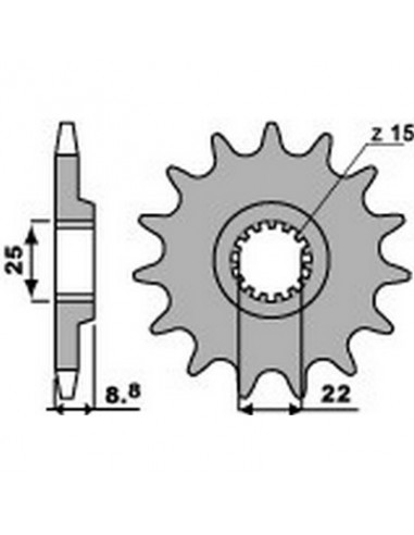 Piñón PBR acero 12 dientes para cadena paso 520 KTM Freeride 350