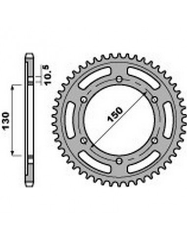 Corona PBR acero 45 dientes paso 525 Yamaha MT-09