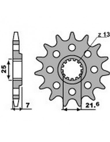 Piñón PBR 14 dientes cadena paso 520 Suzuki GSX-R600 -  Triumph Daytona 675