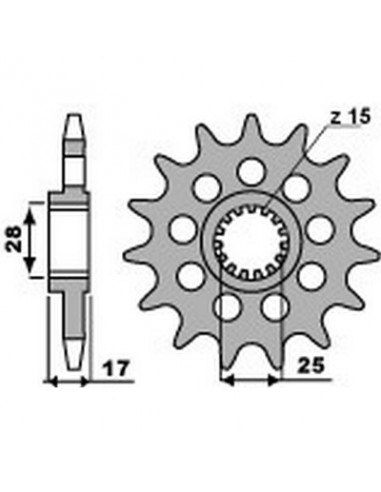 Piñón PBR 15 dientes acero standard 2249-tipo paso 525 Ducati 1199 Panigale