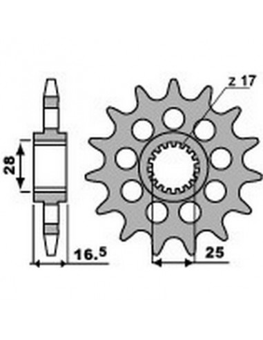 Piñón PBR acero standard 16 dientes tipo 2187 520  KTM 1190 RC8